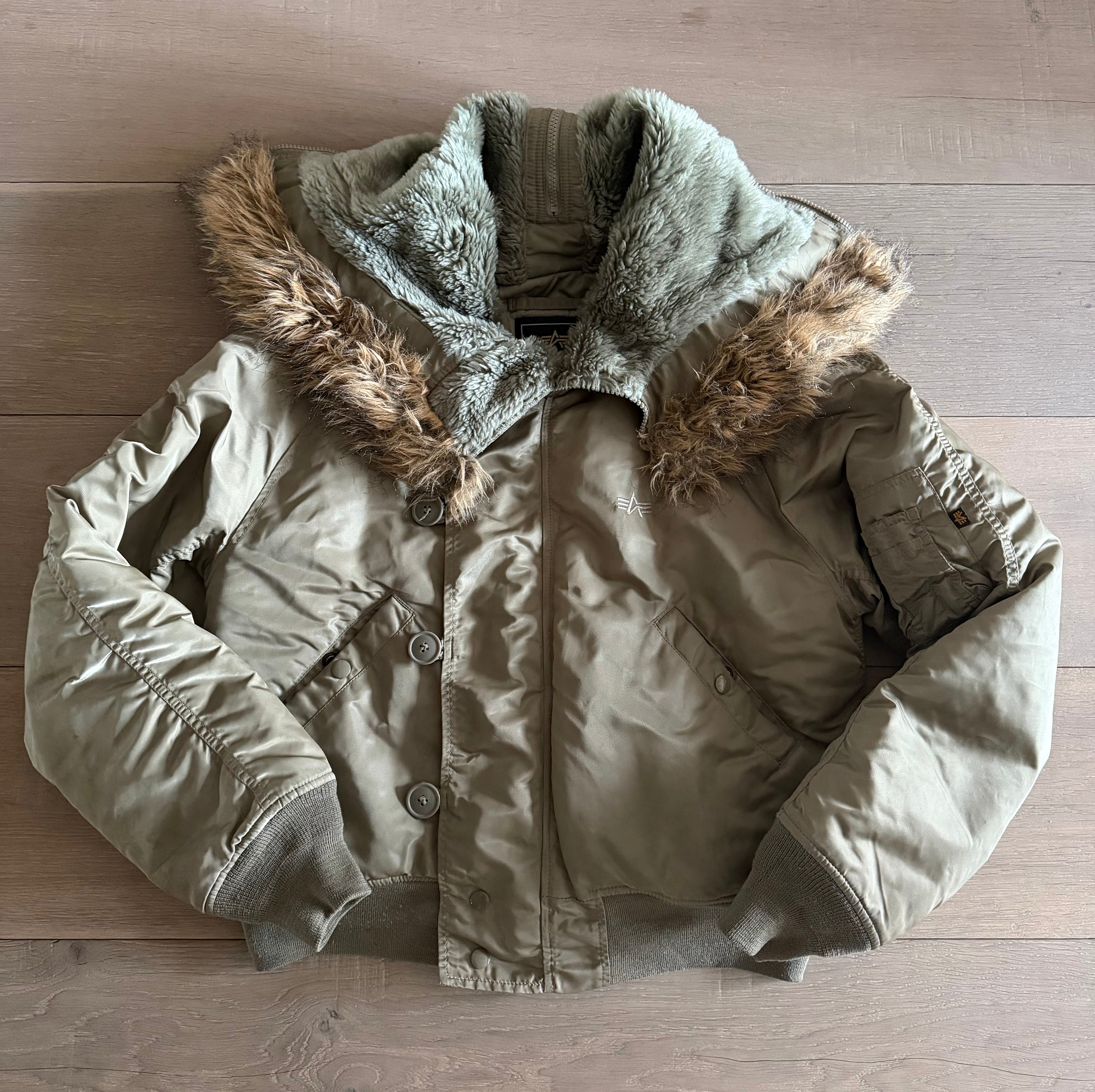 Alpha Industries khaki bomber jacket