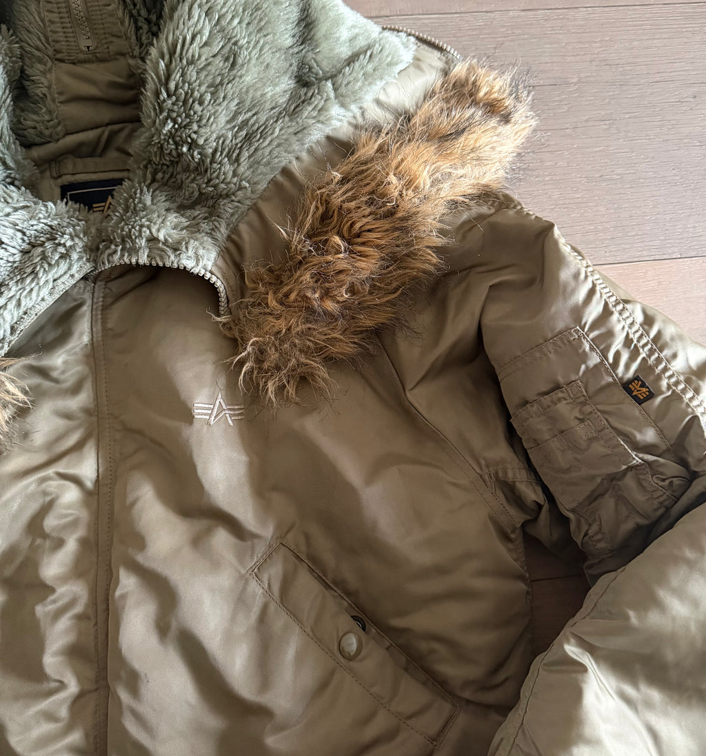 Alpha Industries khaki bomber jacket