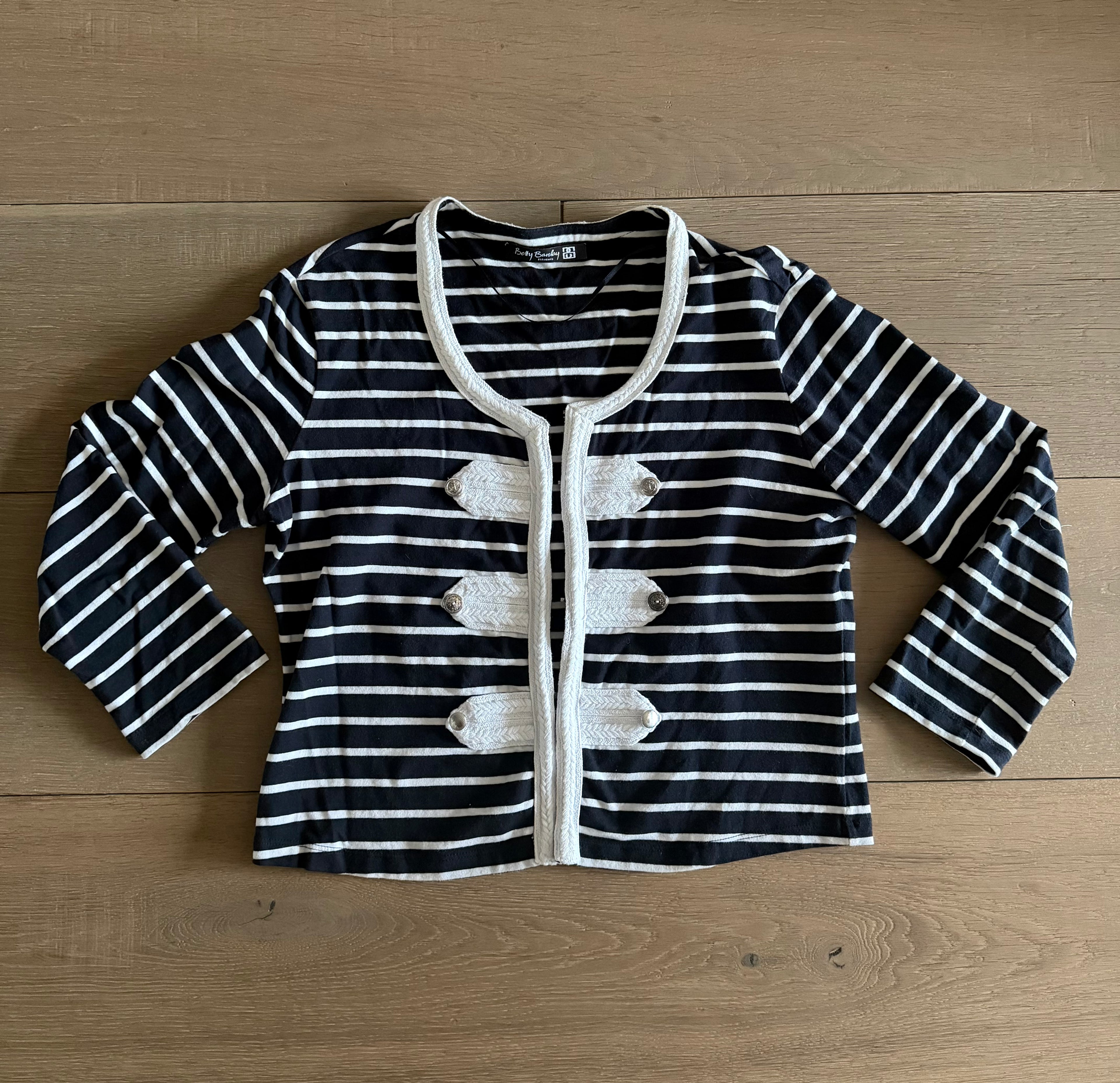 Striped military style cardigan