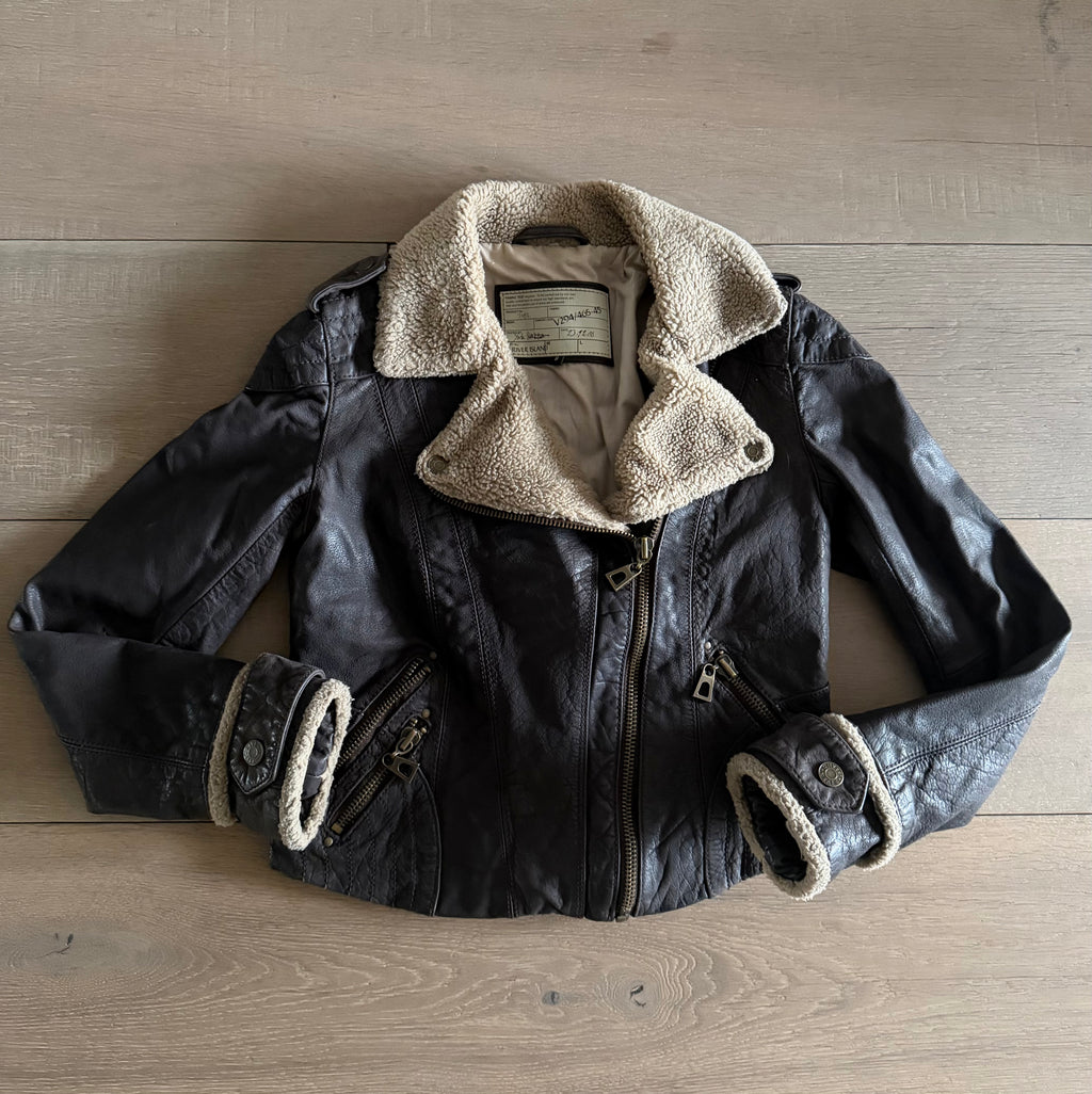 Brown leather jacket