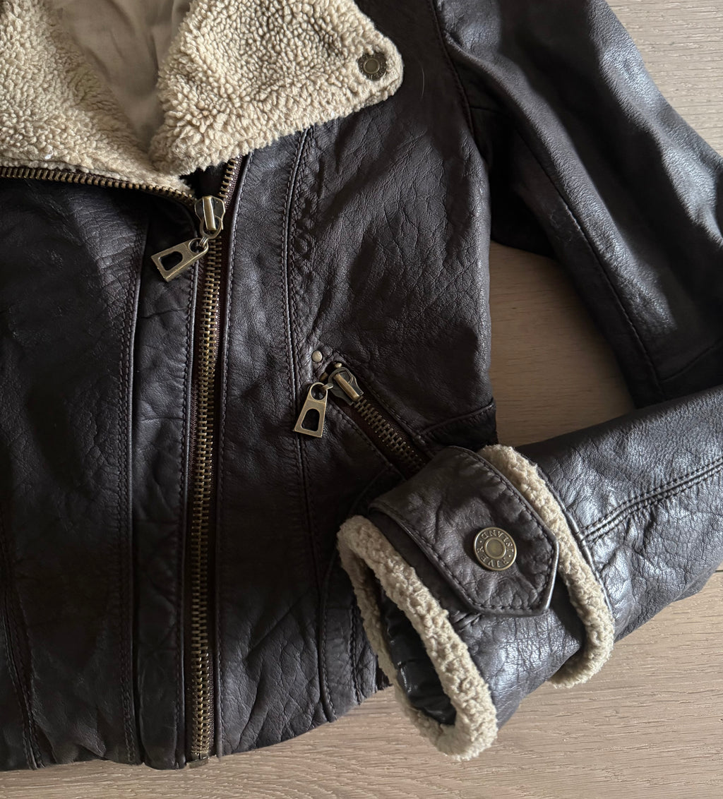 Brown leather jacket