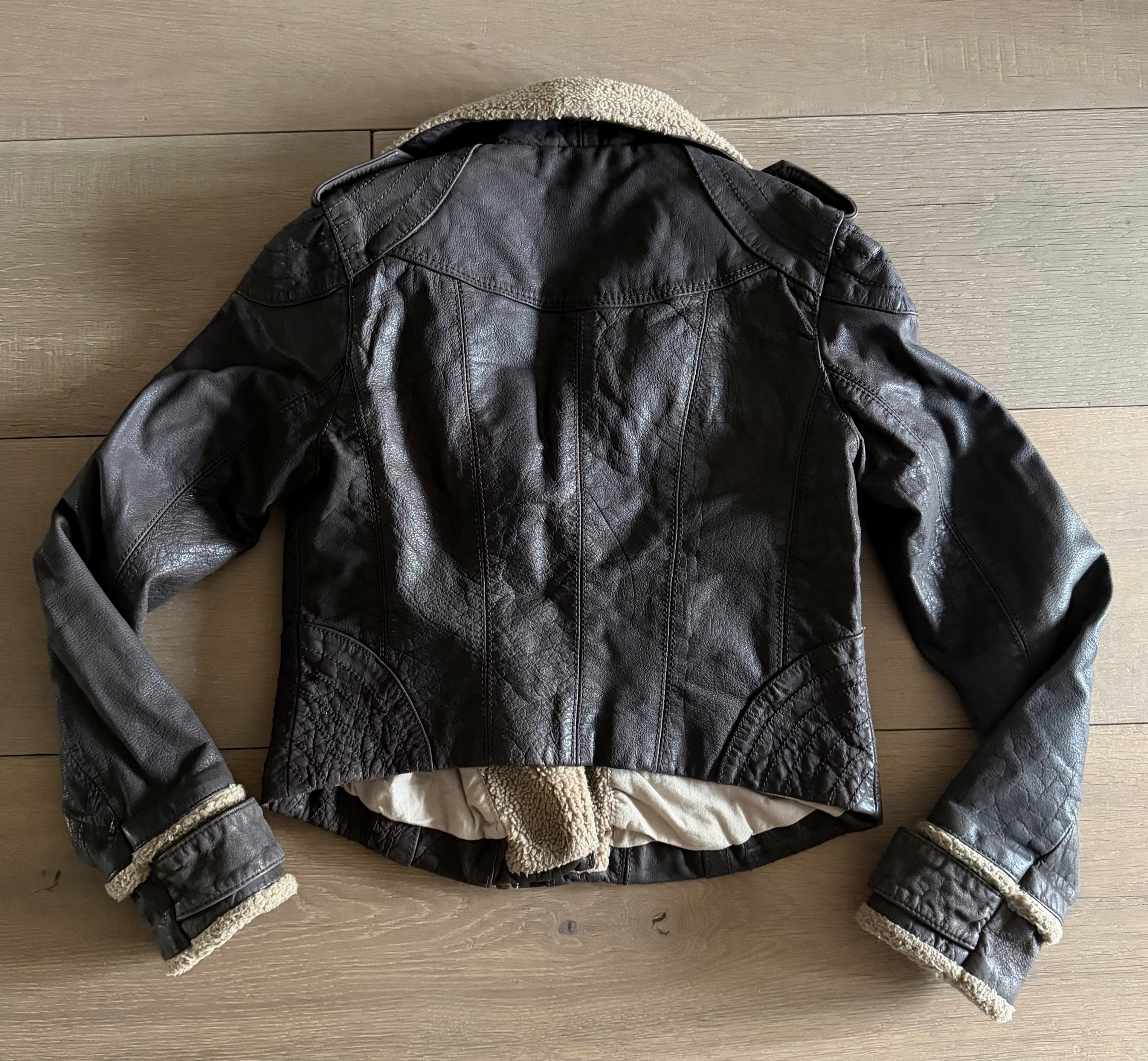 Brown leather jacket