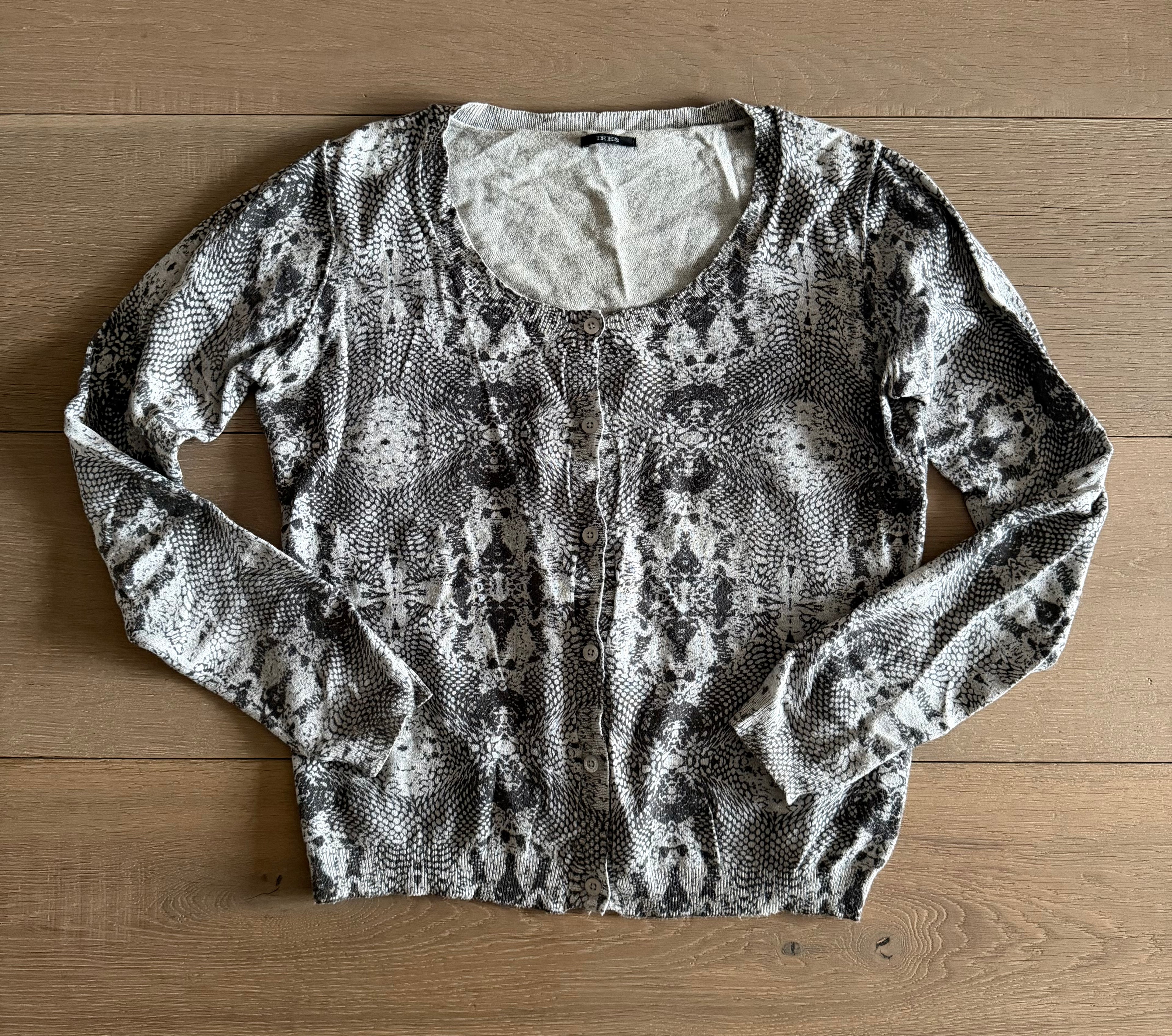 Ikks snakeskin pattern cardigan