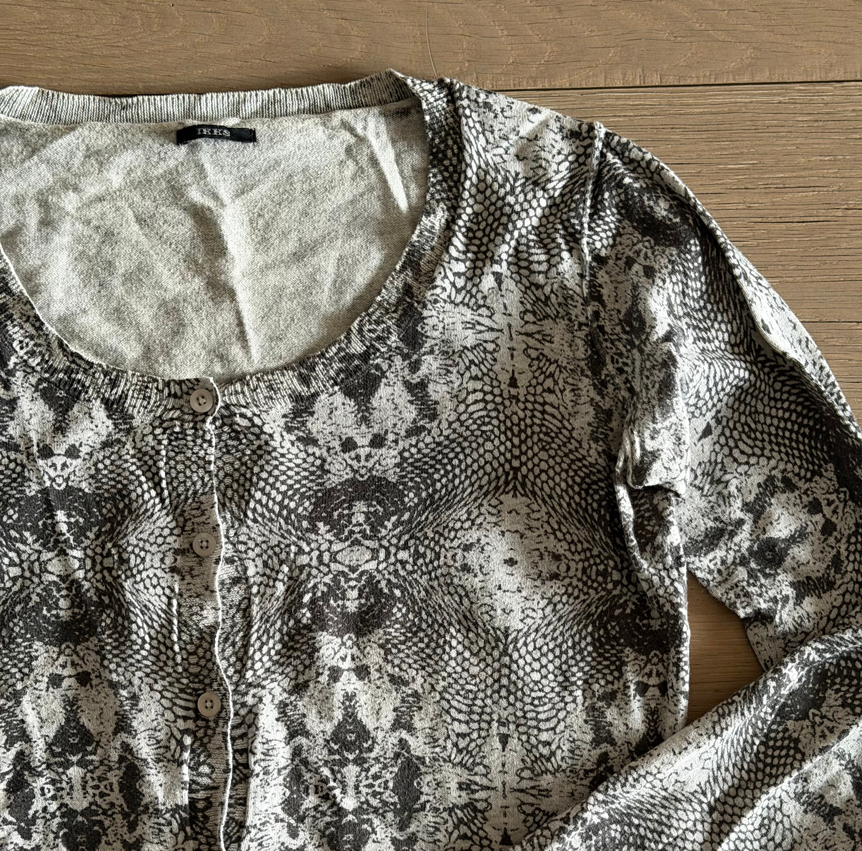 Ikks snakeskin pattern cardigan