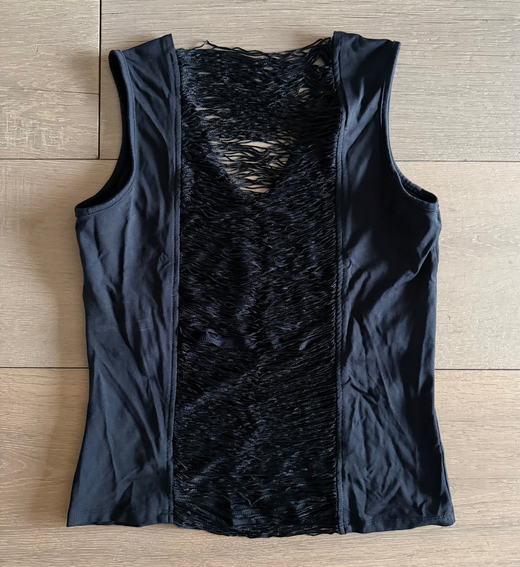 Black distressed top