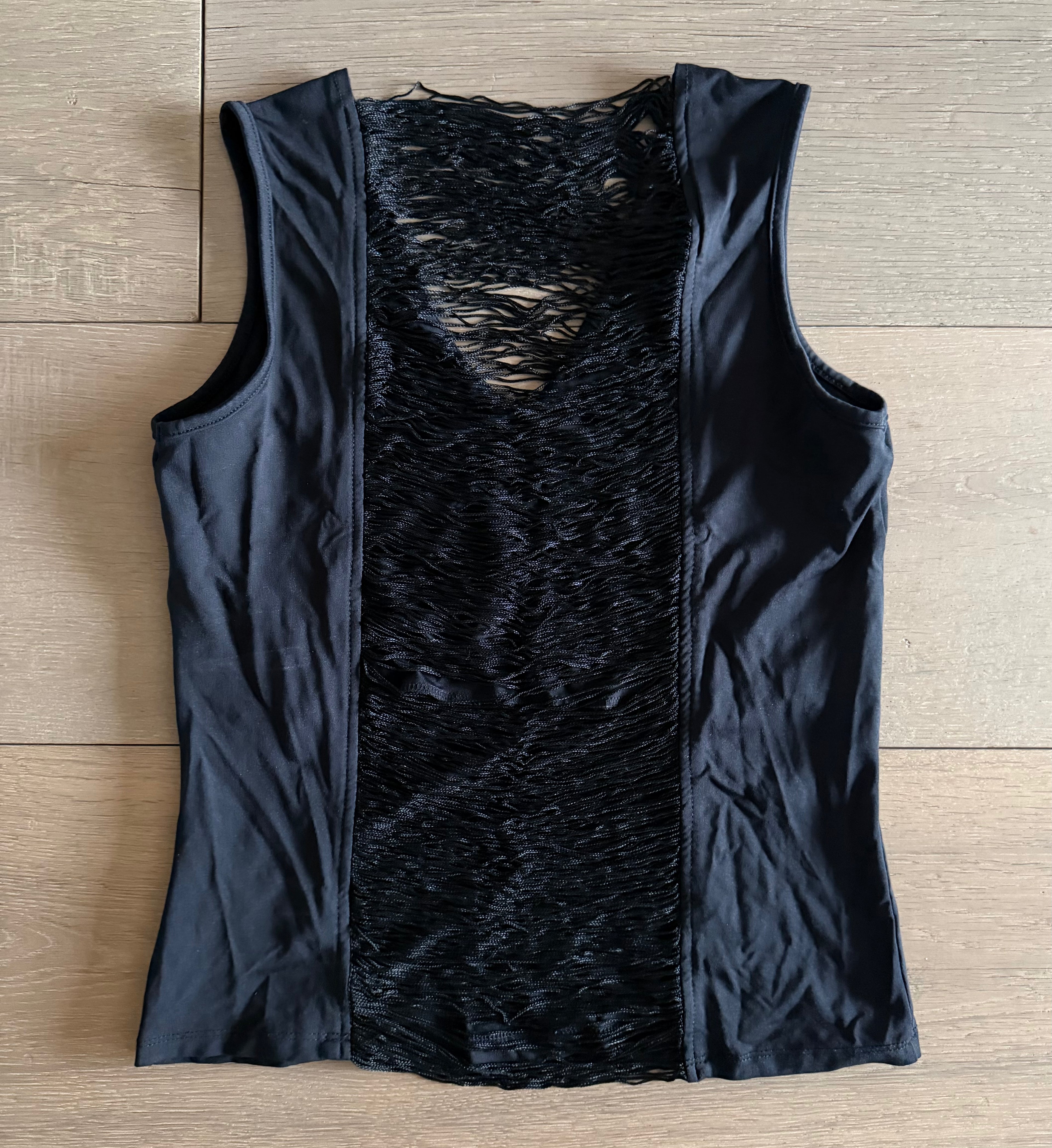 Black distressed top