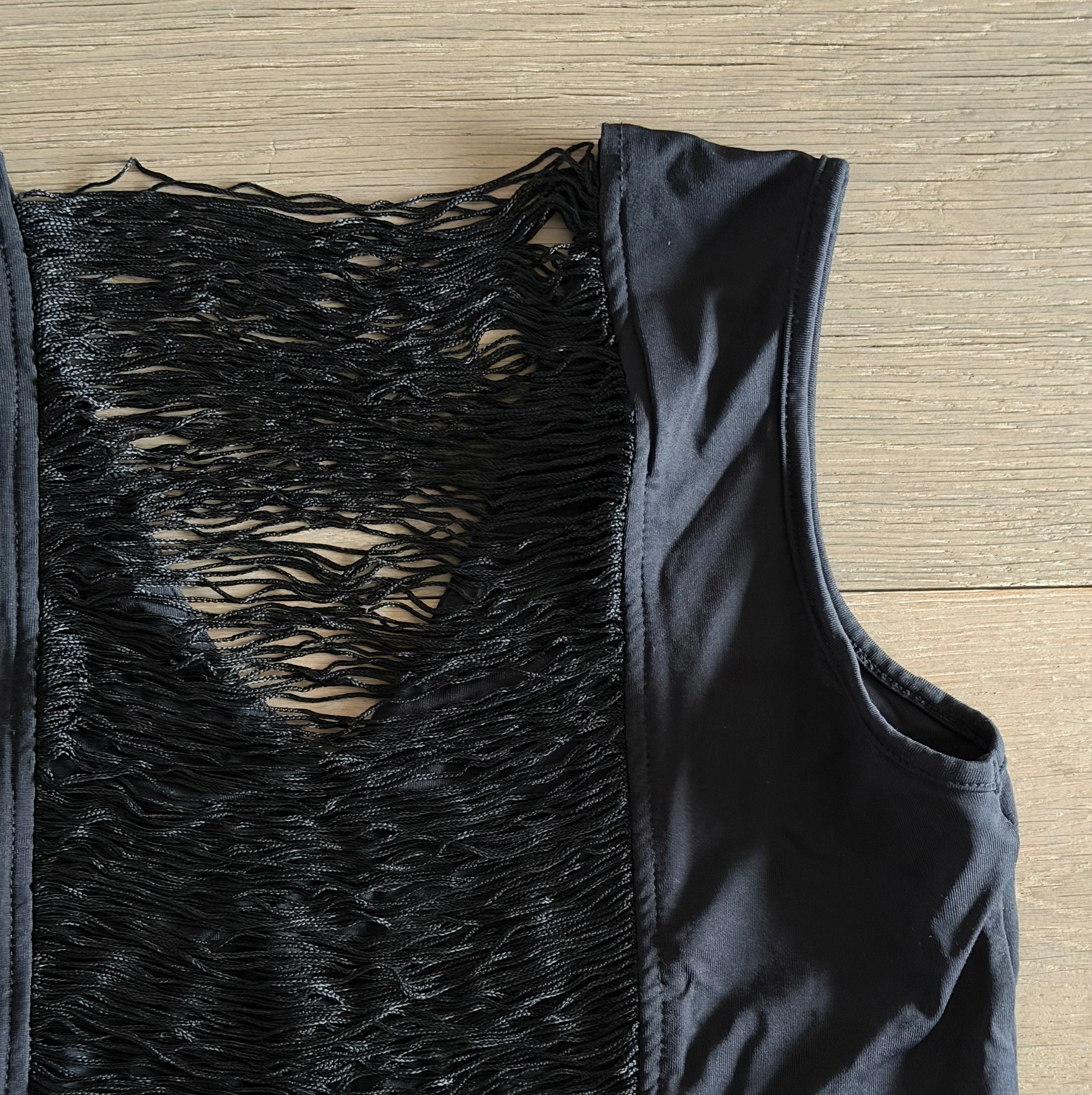 Black distressed top