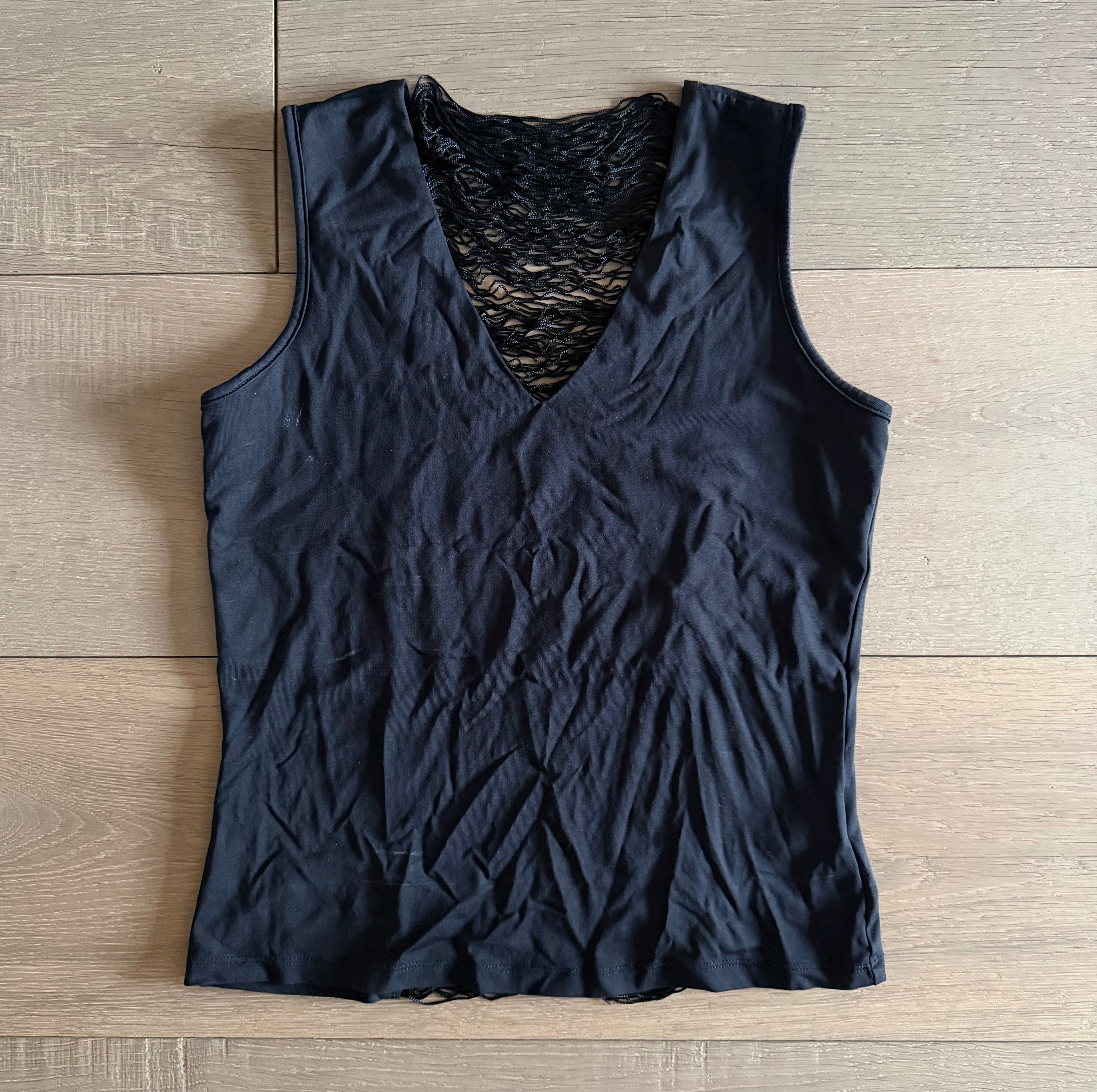 Black distressed top