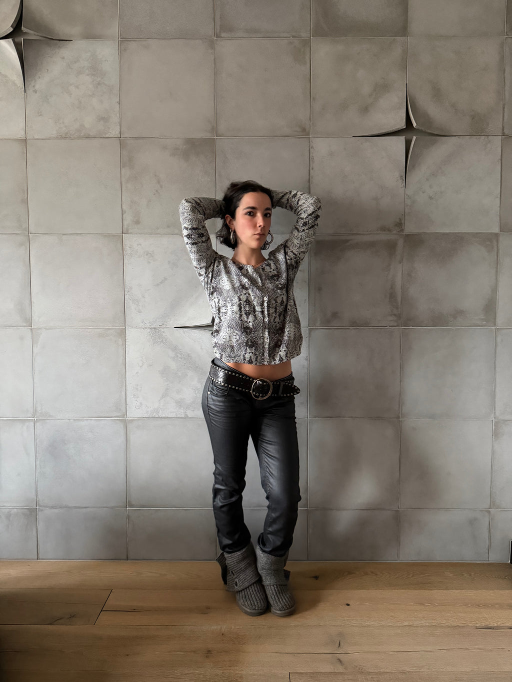 Ikks snakeskin pattern cardigan