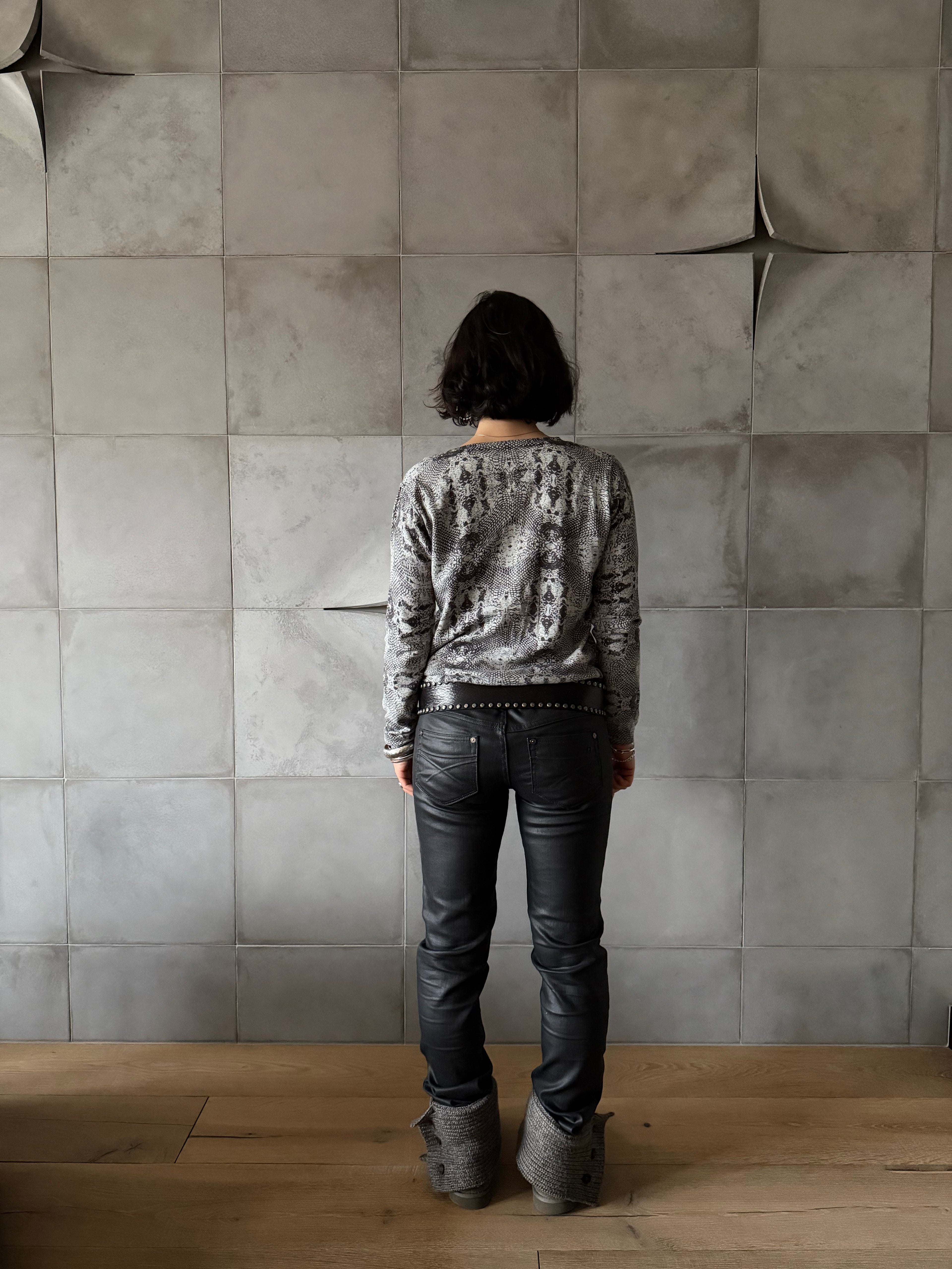 Ikks snakeskin pattern cardigan