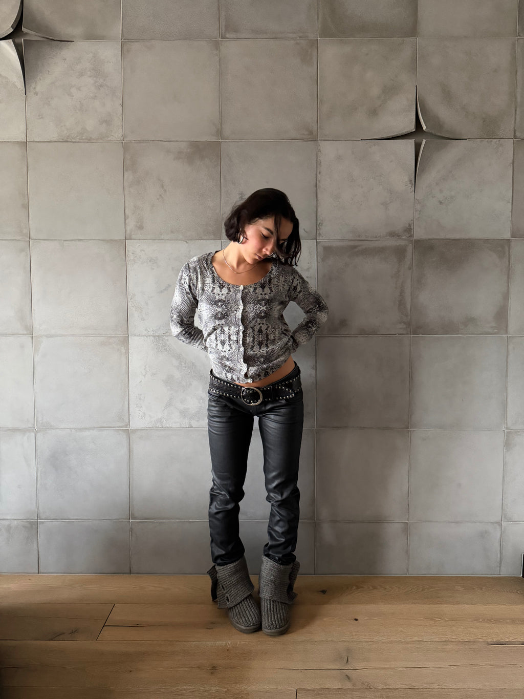 Ikks snakeskin pattern cardigan