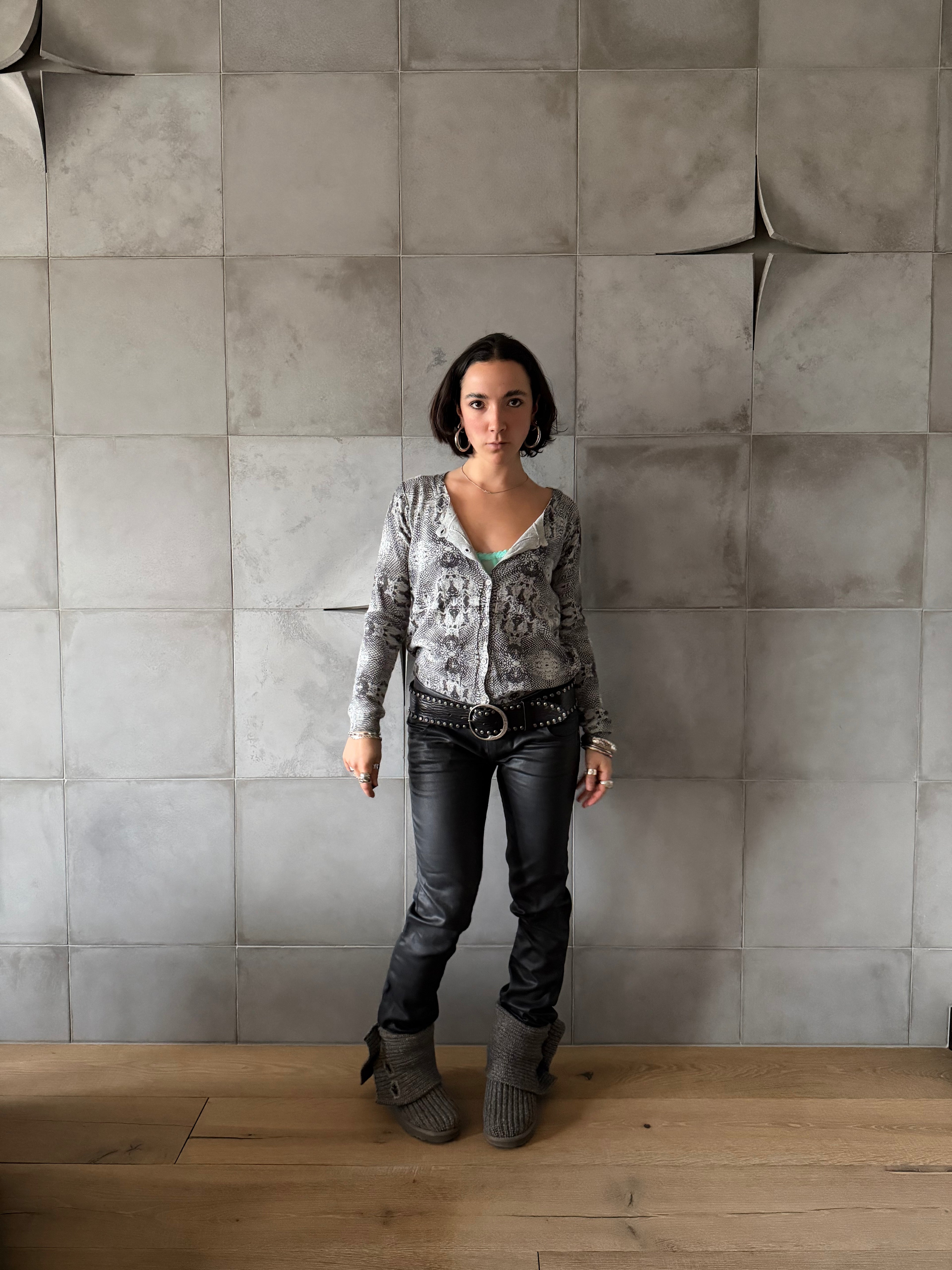 Ikks snakeskin pattern cardigan