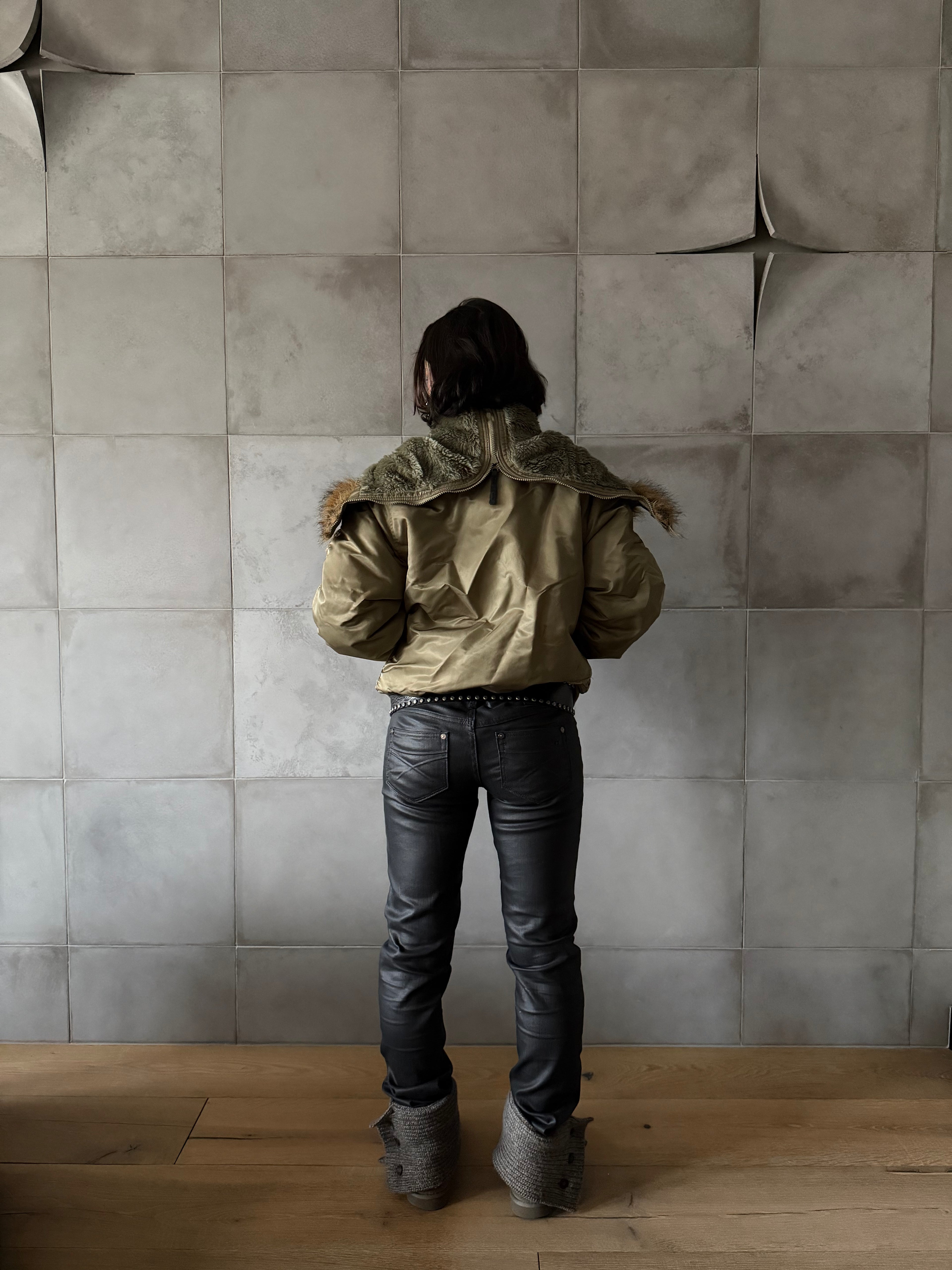 Alpha Industries khaki bomber jacket