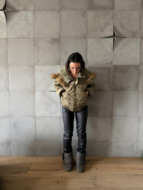 Alpha Industries khaki bomber jacket