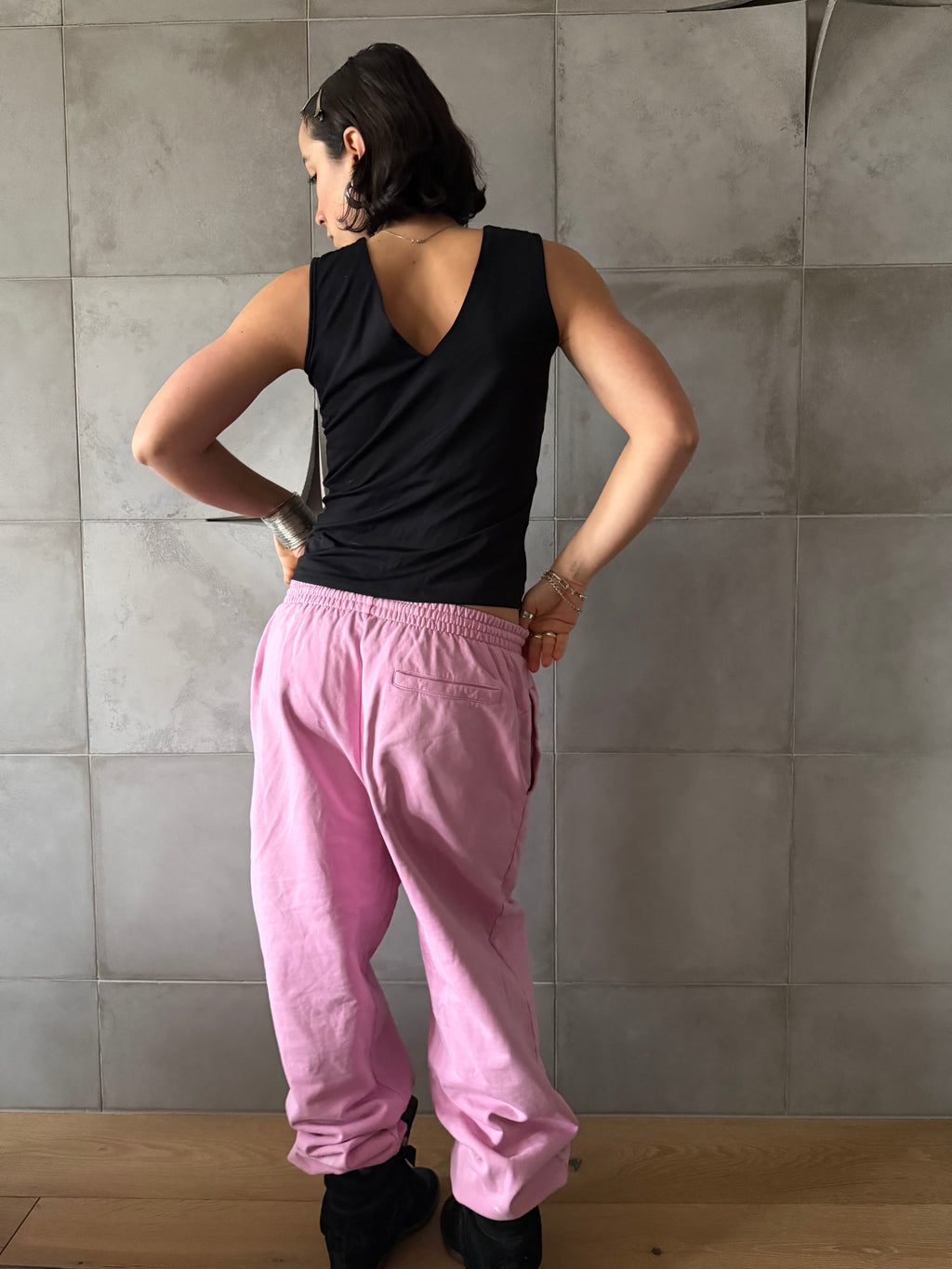 Black distressed top