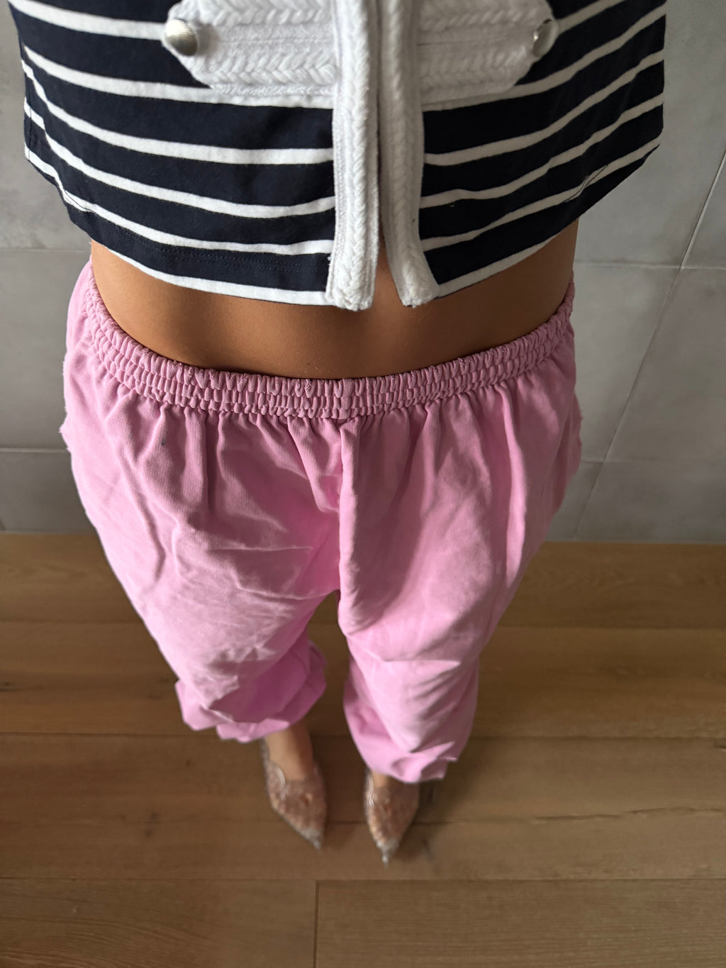 Bubble pink Balenciaga joggers