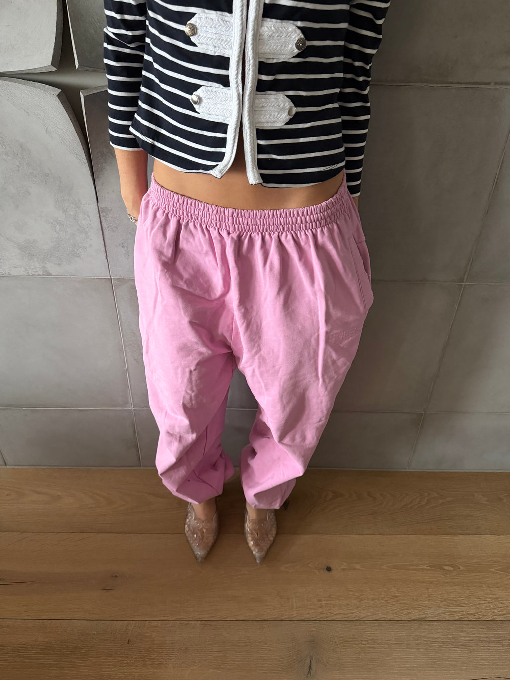 Bubble pink Balenciaga joggers