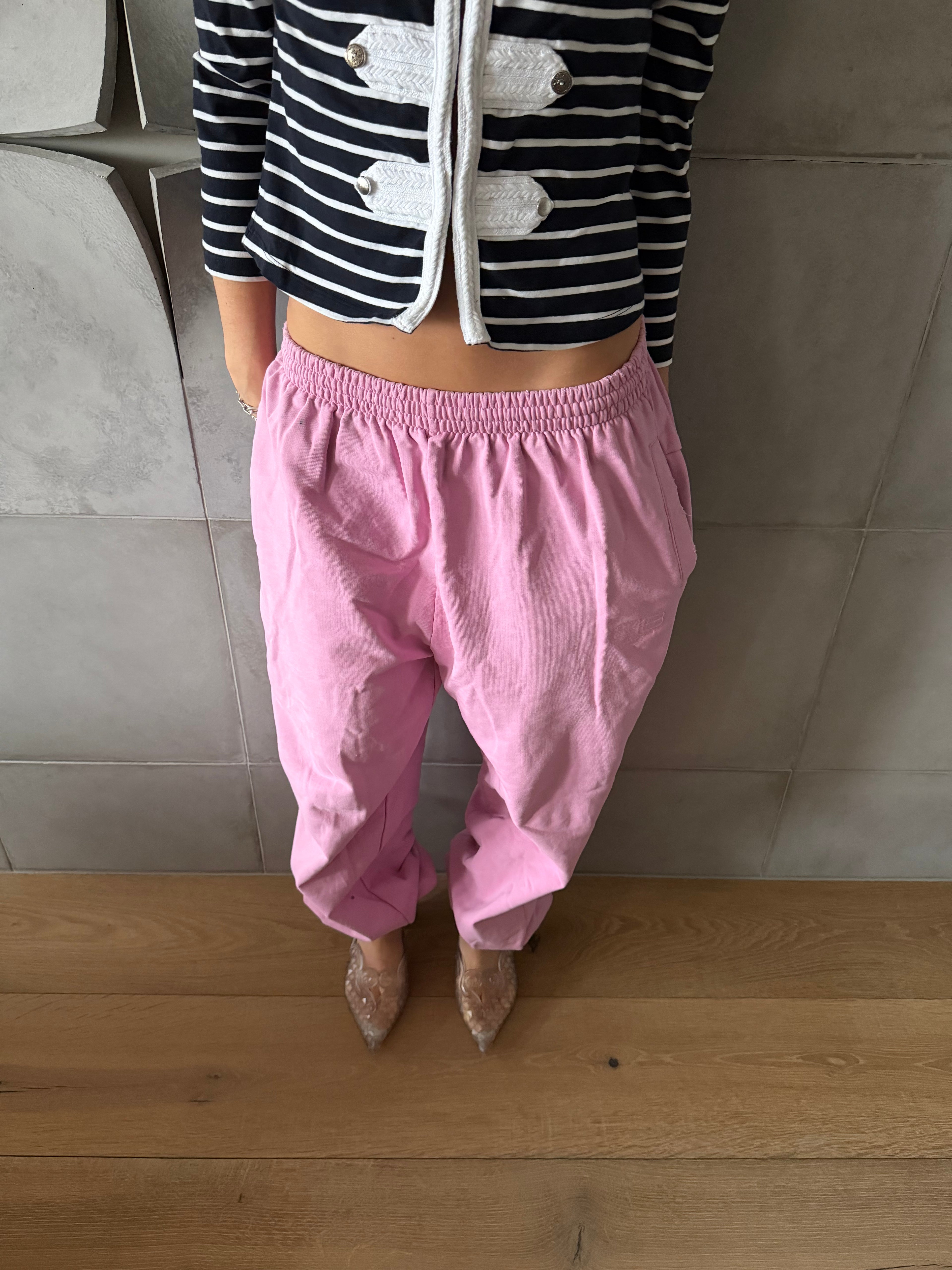 Bubble pink Balenciaga joggers