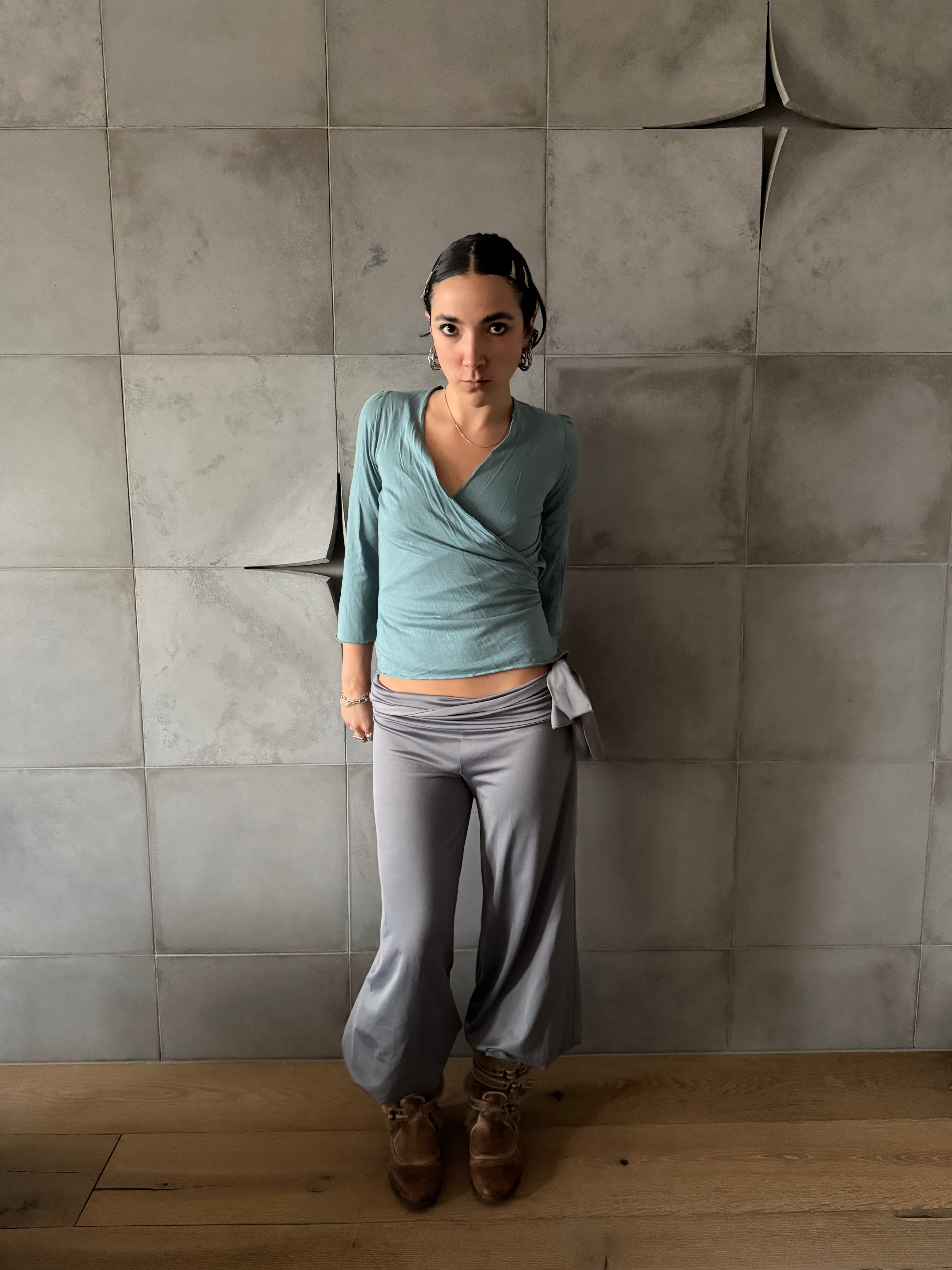 Slinky grey harem trousers
