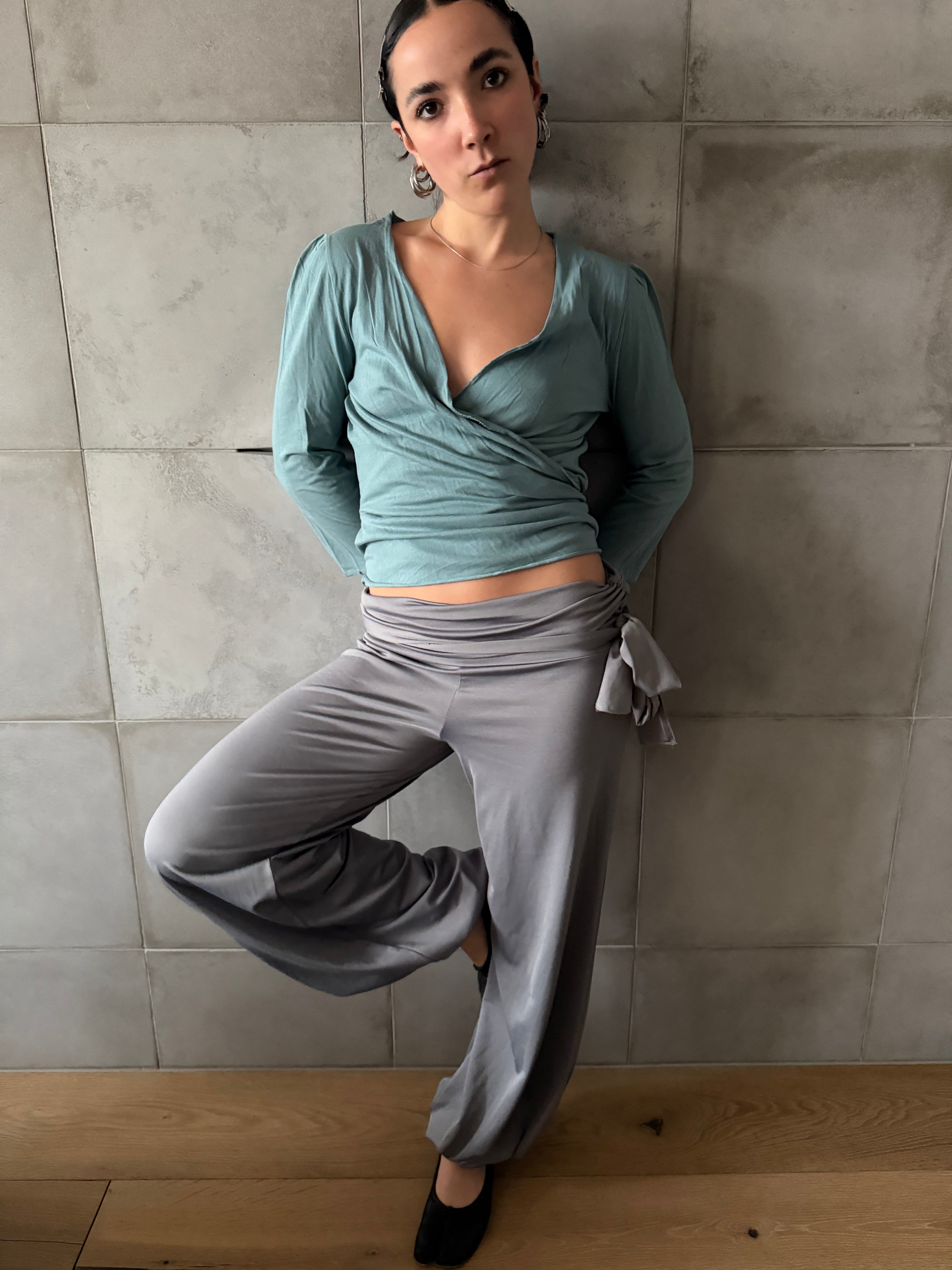 Slinky grey harem trousers