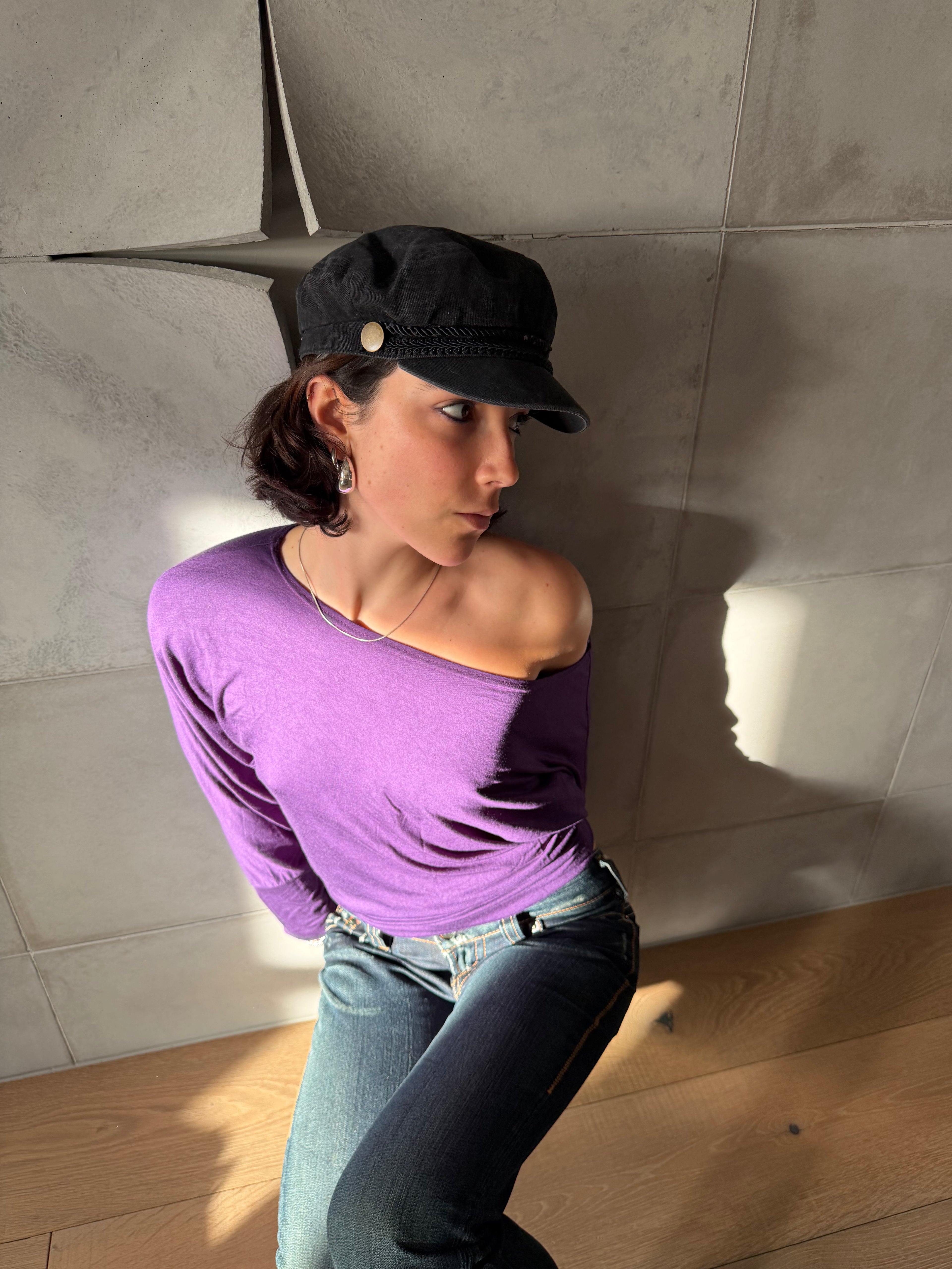 Slouchy purple top