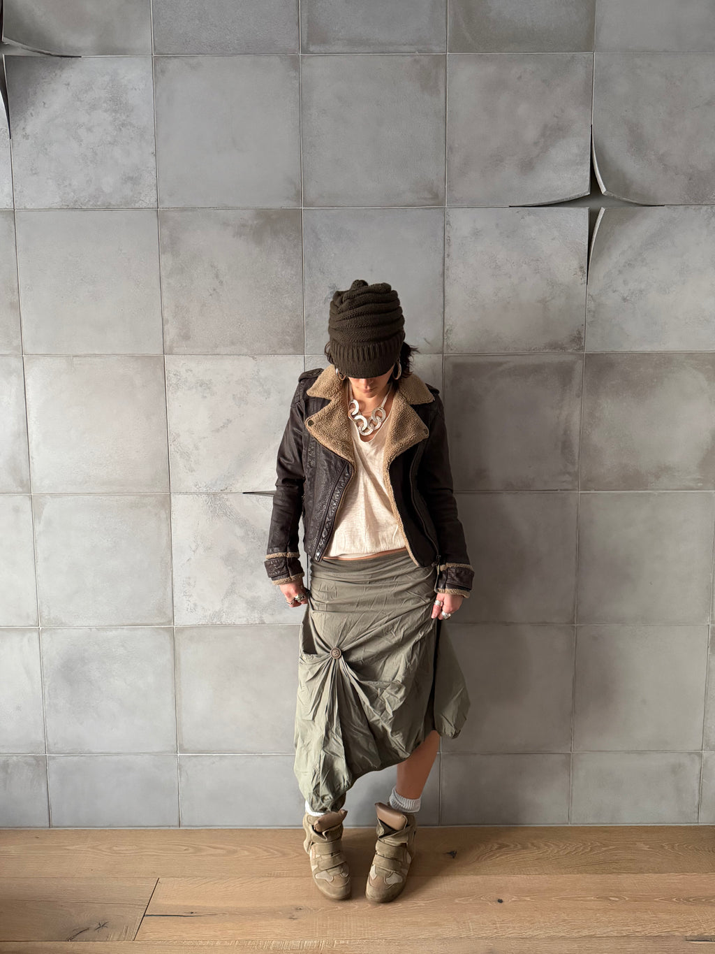 Brown leather jacket