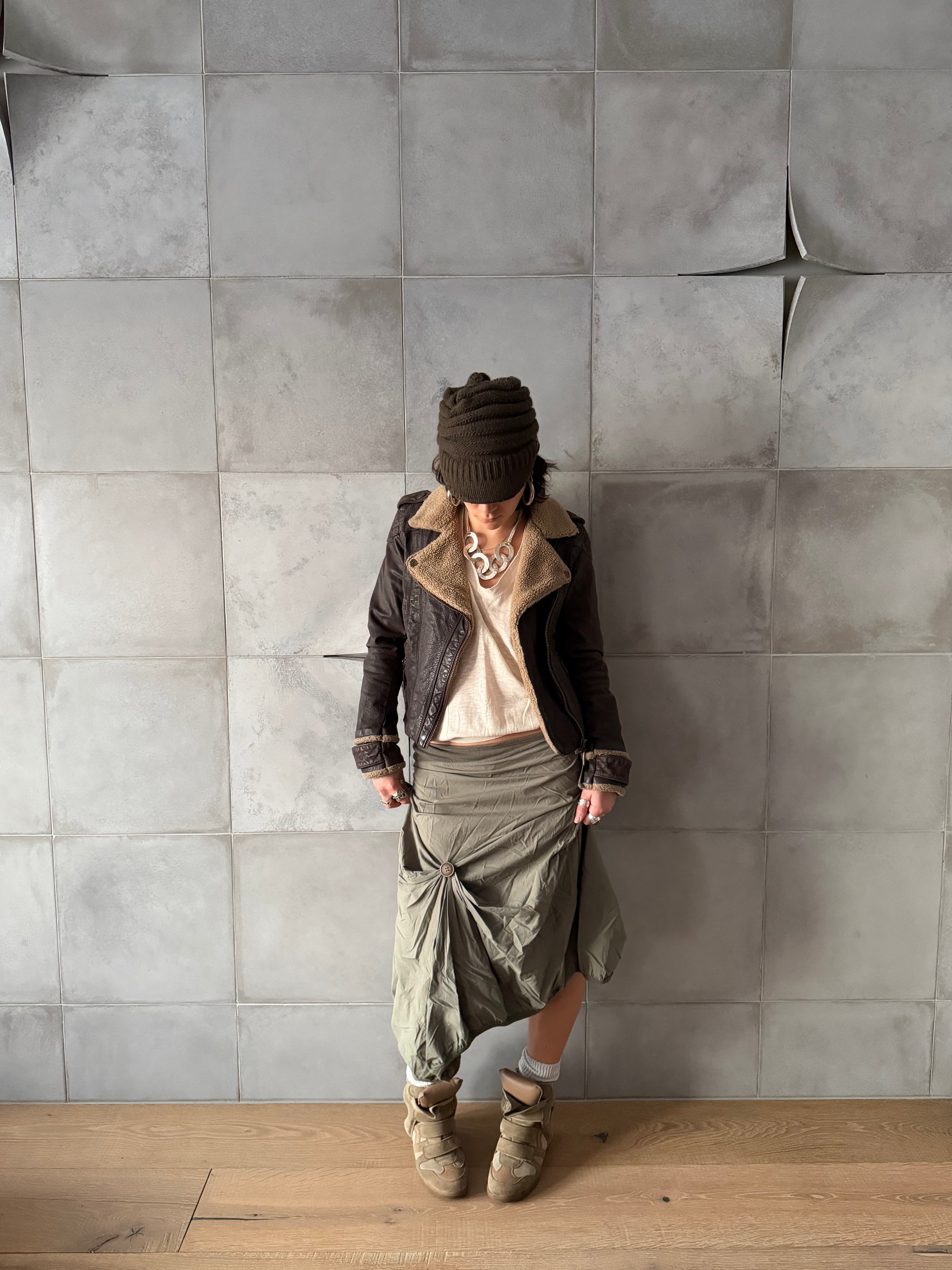 Brown leather jacket