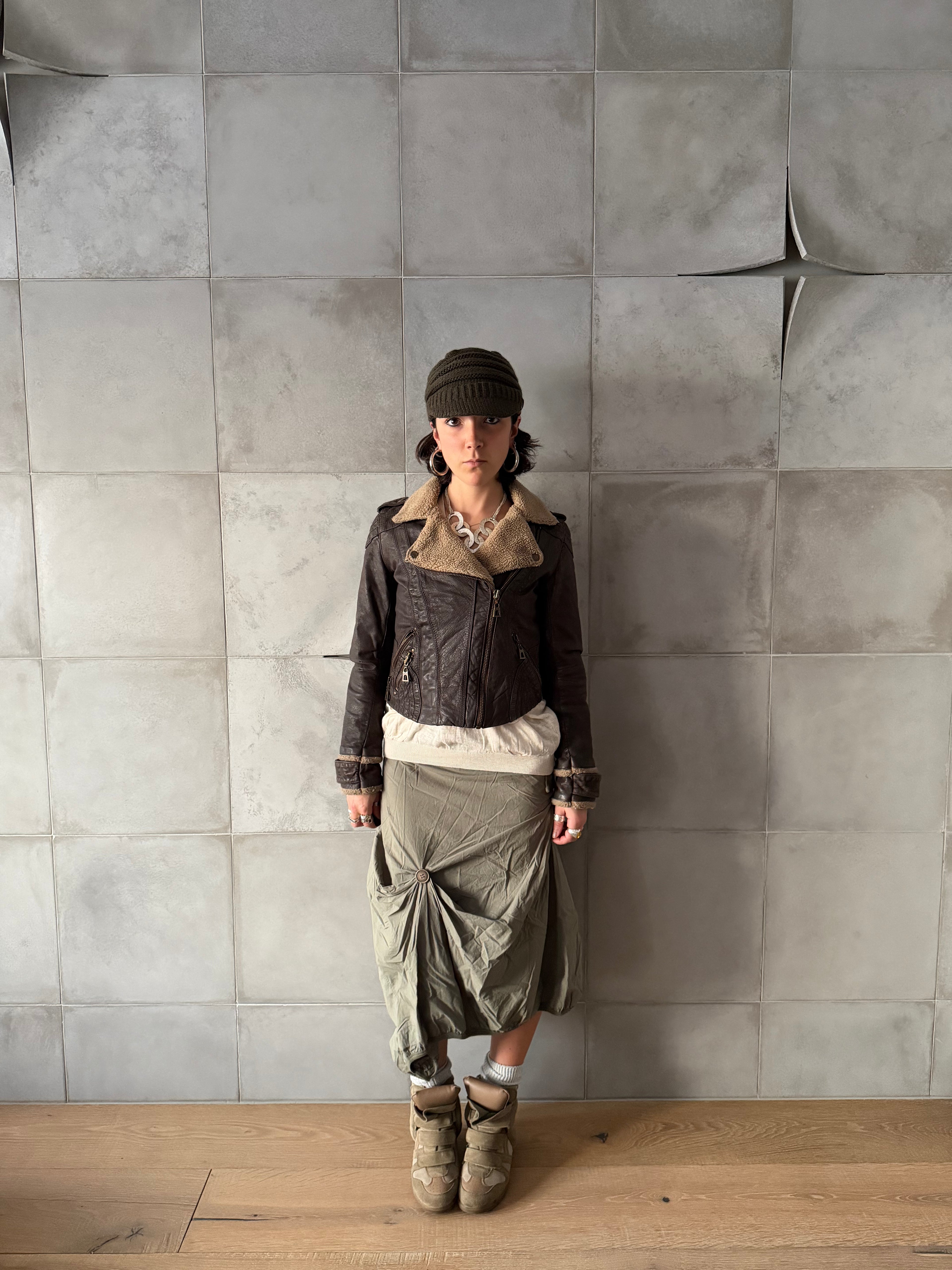 Brown leather jacket