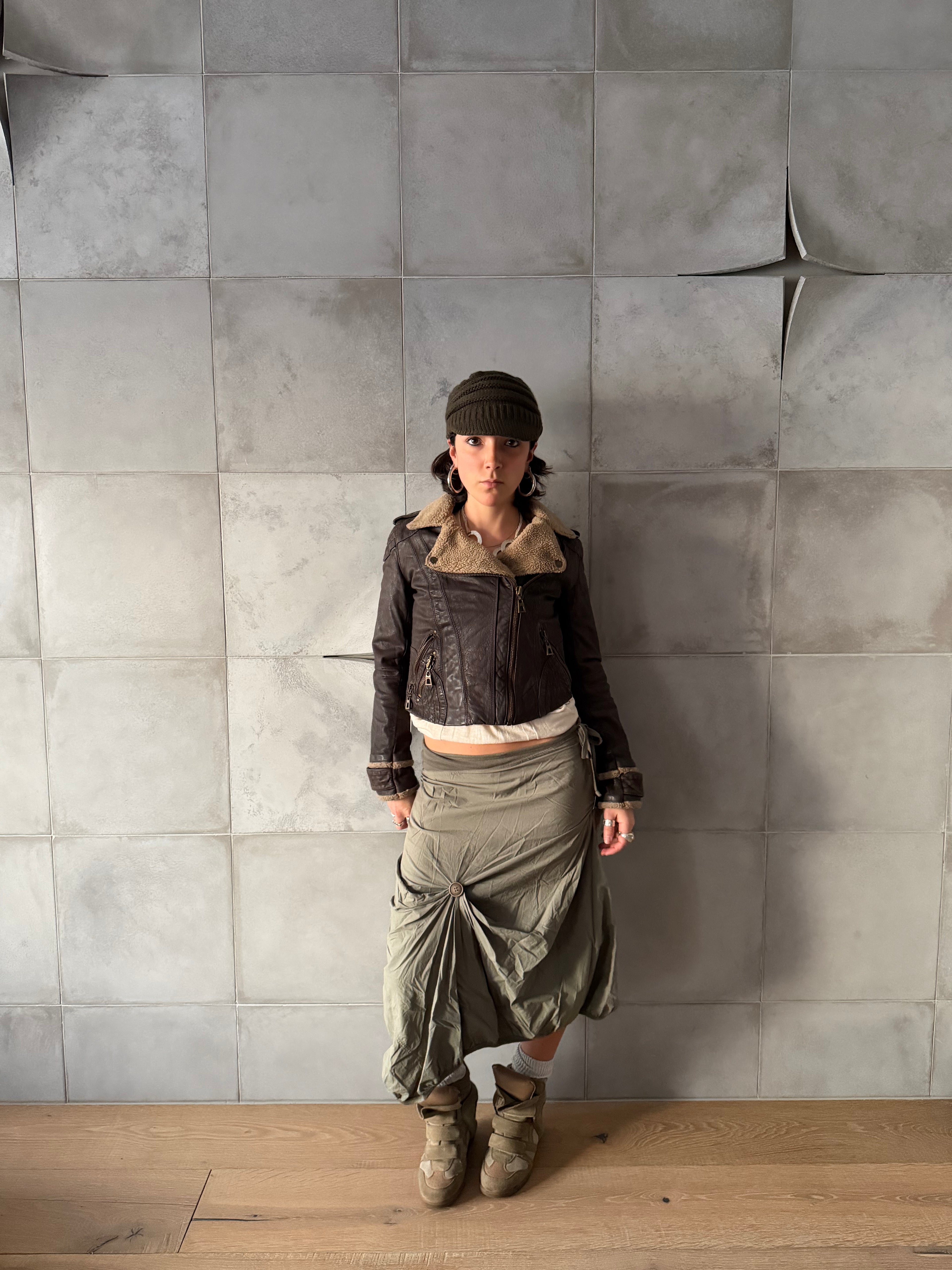 Brown leather jacket